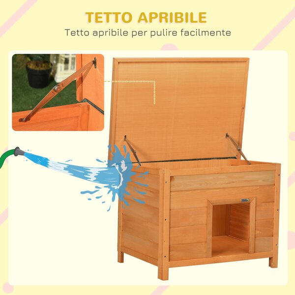 PawHut Cuccia per Cani Impermeabile da Esterno in Legno di Abete, 82 x 58 x 58cm|Aosom