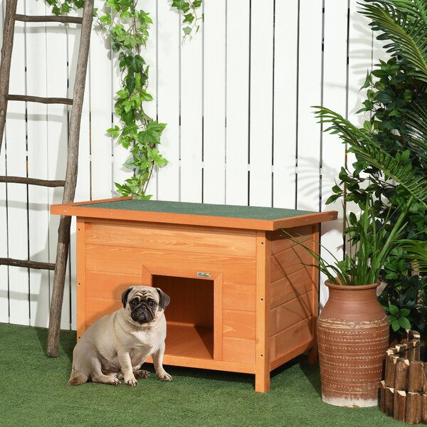 PawHut Cuccia per Cani Impermeabile da Esterno in Legno di Abete, 82 x 58 x 58cm|Aosom