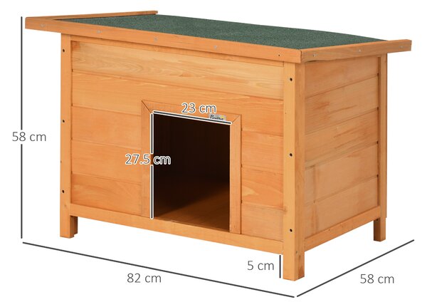 PawHut Cuccia per Cani Impermeabile da Esterno in Legno di Abete, 82 x 58 x 58cm|Aosom