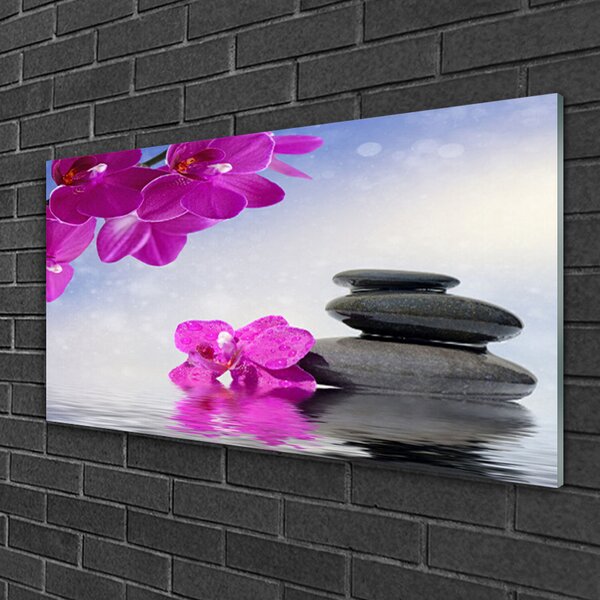 Quadro in vetro Fiori Pianta di orchidea 100x50 cm 2 appendini