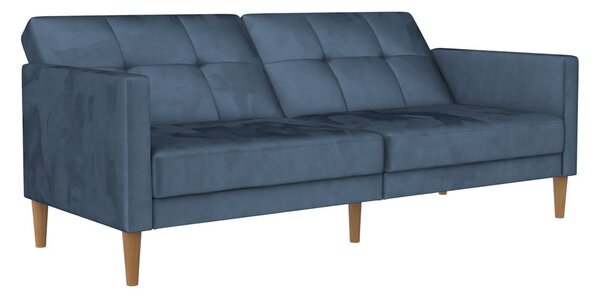 Divano letto in velluto blu 207 cm Lilly - Støraa