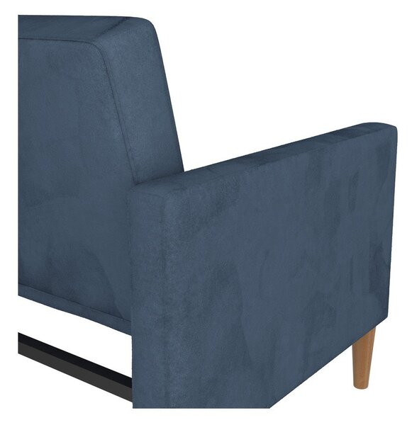Divano letto in velluto blu 207 cm Lilly - Støraa