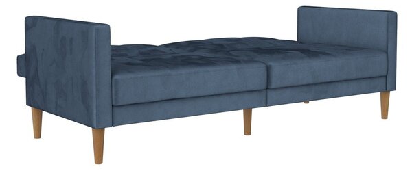 Divano letto in velluto blu 207 cm Lilly - Støraa