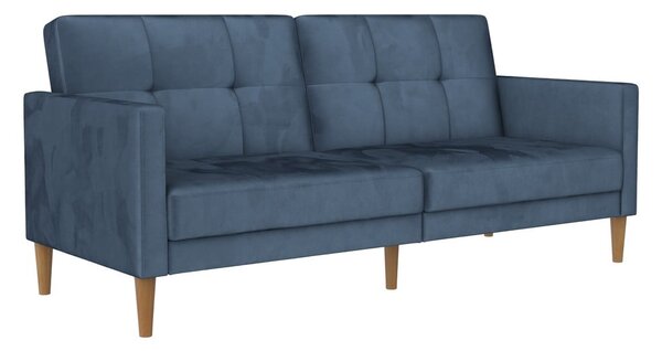 Divano letto in velluto blu 207 cm Lilly - Støraa