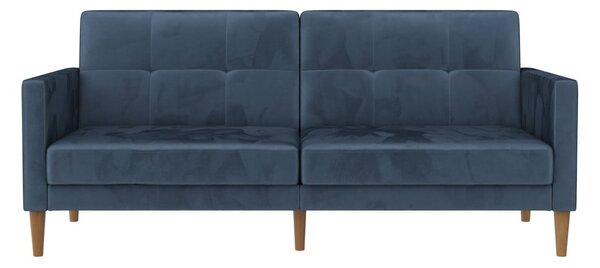 Divano letto in velluto blu 207 cm Lilly - Støraa