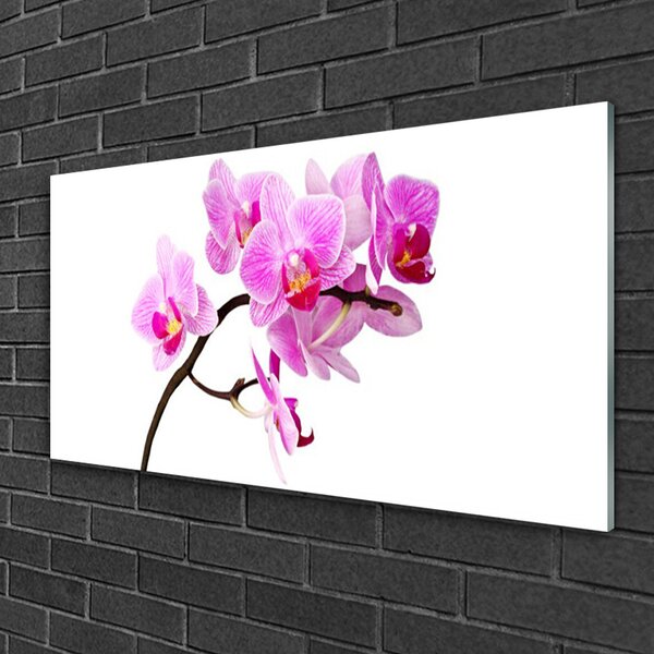 Quadro di vetro Fiori Pianta naturale 100x50 cm 2 appendini