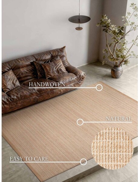 Tappeto di colore naturale in misto iuta reversibile/tessuto a mano 160x230 cm Birka – Villeroy&Boch