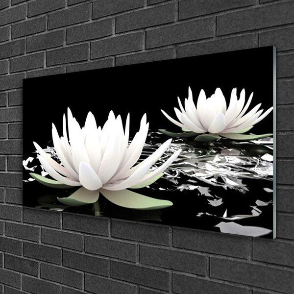Quadro vetro Fiori Pianta naturale 100x50 cm 2 appendini