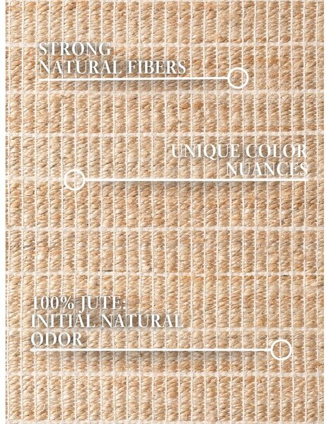 Tappeto di colore naturale in misto iuta reversibile/tessuto a mano 160x230 cm Birka – Villeroy&Boch