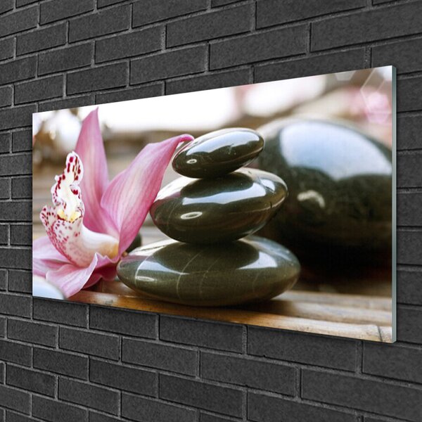 Quadro su vetro Arte delle orchidee 100x50 cm 2 appendini