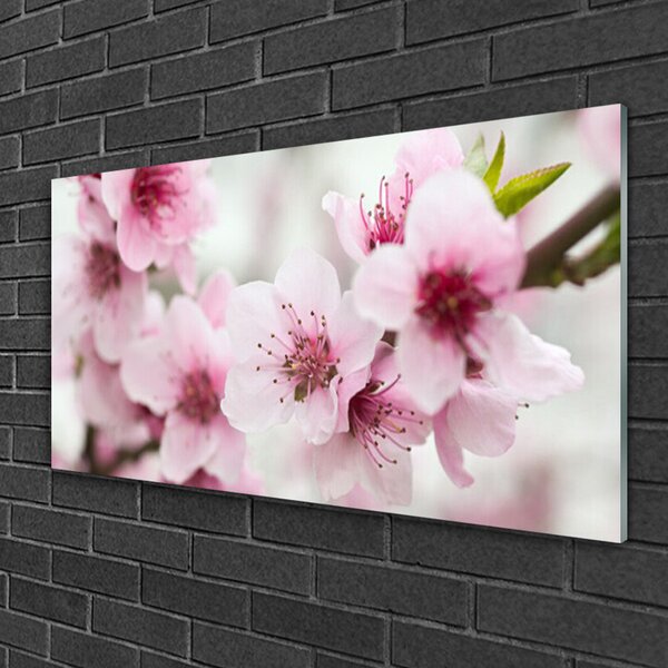 Quadro in vetro Fiori Pianta naturale 100x50 cm 2 appendini