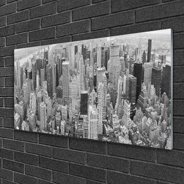 Quadro in vetro Case di città 100x50 cm 2 appendini