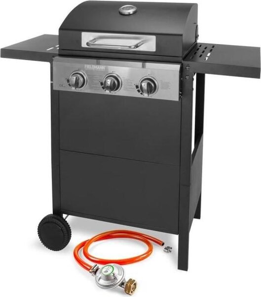 Barbecue a gas Fieldmann FZG 3003, 3 bruciatori, superficie di cottura 49,5 x 36 cm, con termometro, 107 x 53 x 110 cm