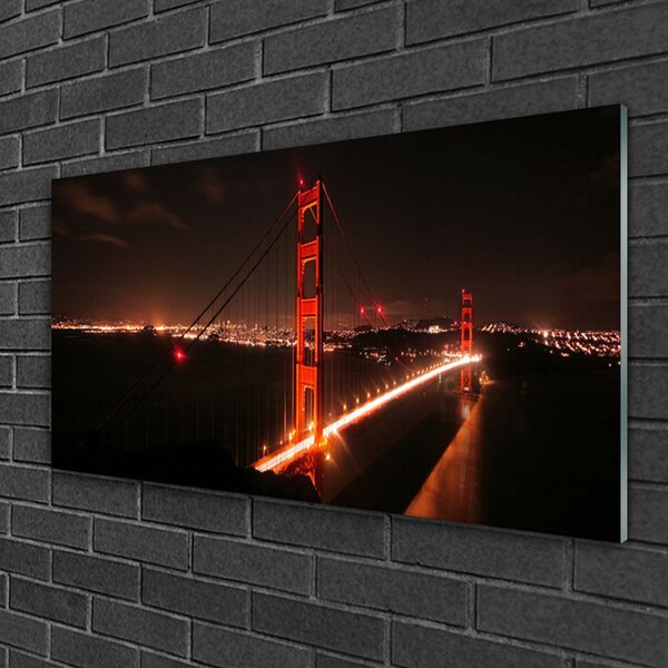 Quadro vetro Architettura a ponte 100x50 cm 2 appendini