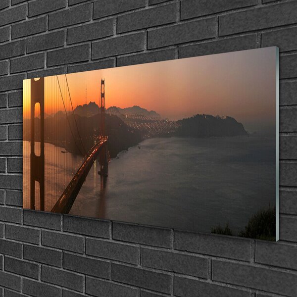 Quadro in vetro Architettura a ponte 100x50 cm 2 appendini