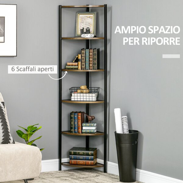 Libreria A 4 Ripiani Stile Industriale Con Ante Ad Armadietto - Scaffale In Legno Effetto Rustico Marrone E Struttura In Acciaio Nero, Per Casa, Ufficio E Soggiorno - 2