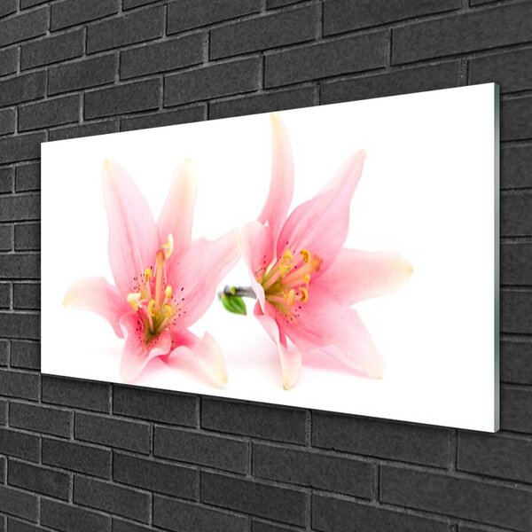 Quadro in vetro Fiori Pianta naturale 100x50 cm 2 appendini