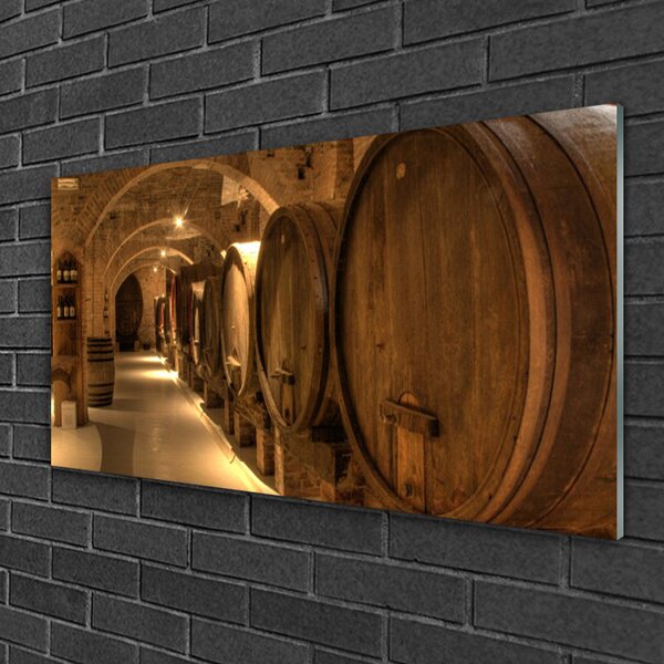 Quadro in vetro Arte dei barili 100x50 cm 2 appendini
