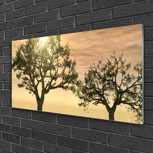 Quadro su vetro Alberi della natura 100x50 cm 2 appendini