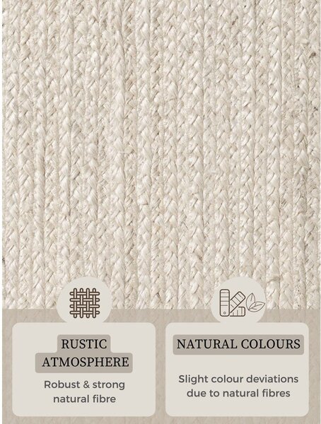 Tappeto color crema in iuta reversibile/tessuto a mano 160x230 cm Braided – Hanse Home