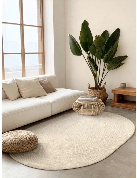 Tappeto color crema in iuta reversibile/tessuto a mano 160x230 cm Braided – Hanse Home