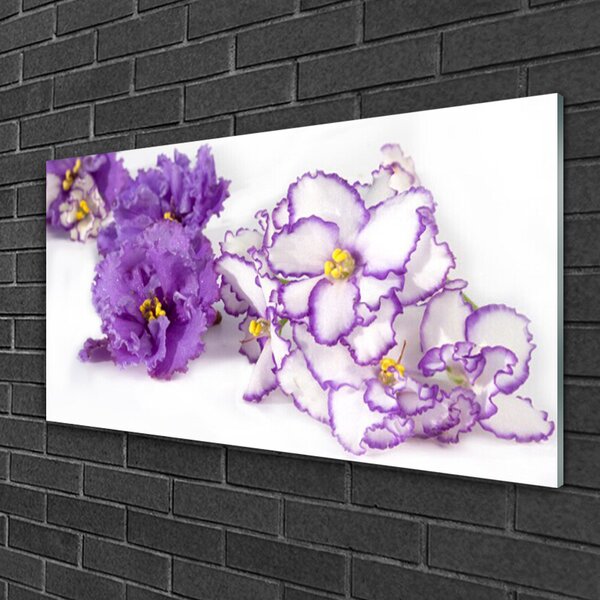 Quadro in vetro Fiore Pianta naturale 100x50 cm 2 appendini