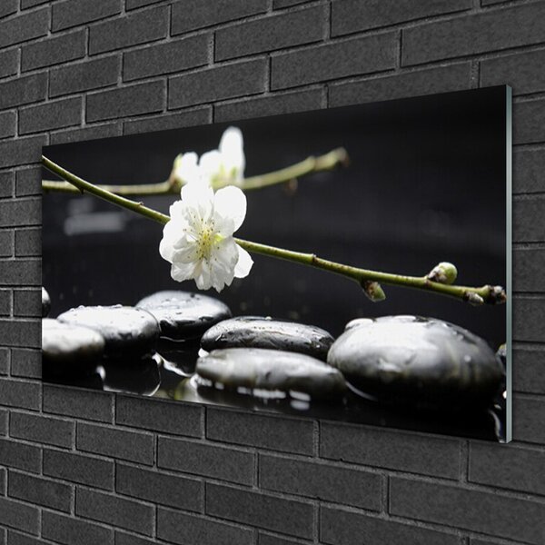 Quadro in vetro Ramo dei fiori 100x50 cm 2 appendini