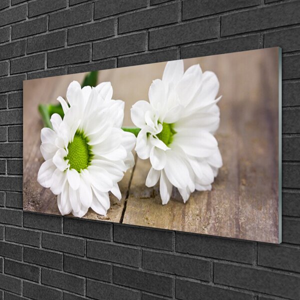 Quadro in vetro Fiori Pianta naturale 100x50 cm 2 appendini