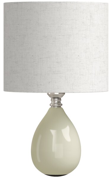 HOMCOM Lampada da Tavolo in Ceramica con Paralume in Tessuto Effetto Lino, E27, Interruttore a Bilanciere, Crema | Aosom Italy