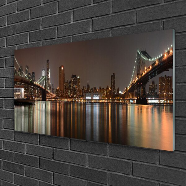 Quadro in vetro Architettura dei ponti cittadini 100x50 cm 2 appendini