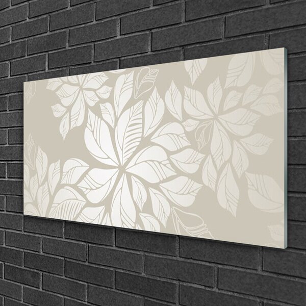 Quadro vetro Fiori Arte vegetale 100x50 cm 2 appendini