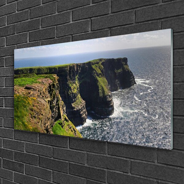 Quadro su vetro Paesaggio marino roccioso 100x50 cm 2 appendini