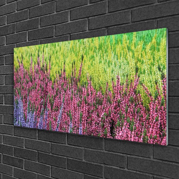 Quadro vetro Fiore Pianta naturale 100x50 cm 2 appendini