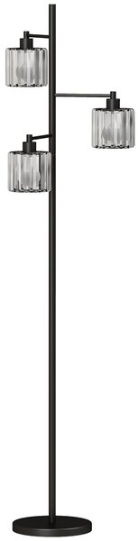 HOMCOM Lampada da Terra 40W, 3 Lampadine LED E27, Telecomando Magnetico, Dimmerabile, 3 Temperature di Colore, Nero | Aosom Italy