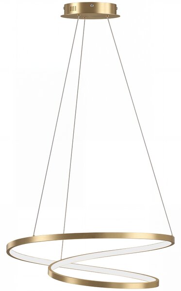 HOMCOM 38W Lampada Sospensione LED con 2 Anelli e 3 Temperature di Colore, 3000-6000K, Altezza Regolabile, Oro | Aosom Italy