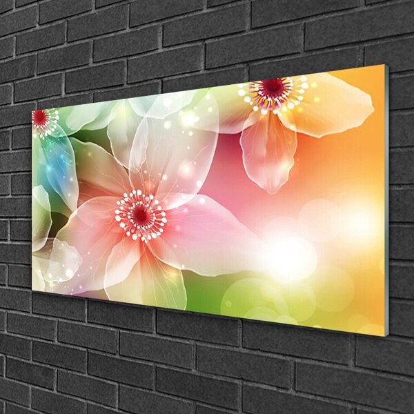 Quadro su vetro Fiore Pianta Natura Arte 100x50 cm 2 appendini