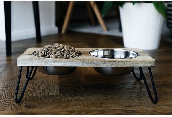 Set di ciotole con supporto in legno per cane Dog Fantasy – Plaček Pet Products