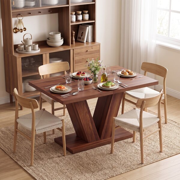 Tavolo da Pranzo Rettangolare per 4 Persone 120x80x73 cm in MDF Noce