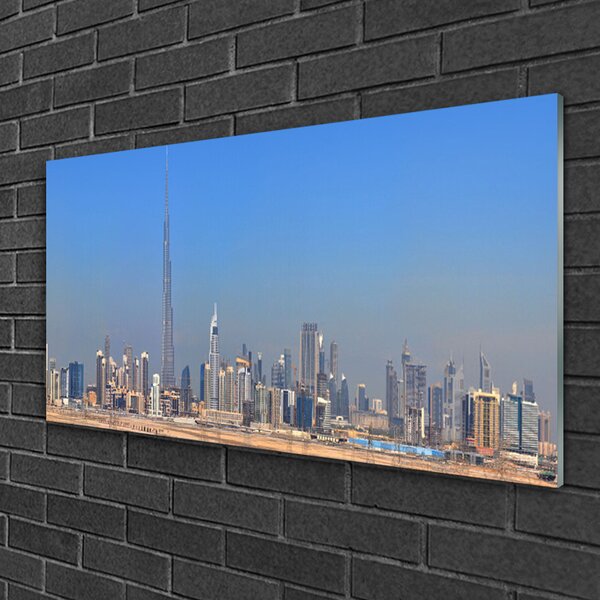 Quadro in vetro Case di città 100x50 cm 2 appendini