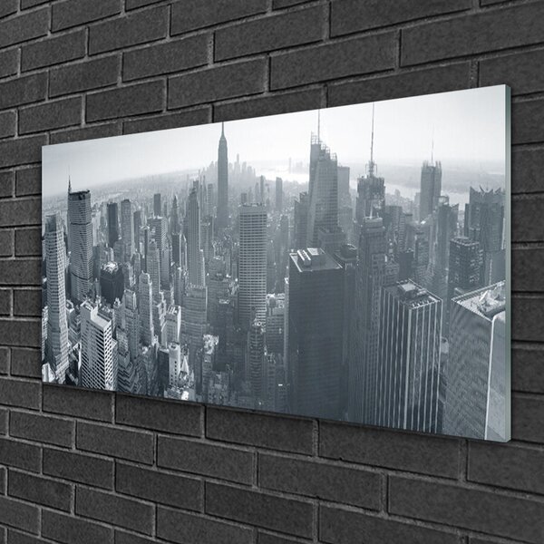 Quadro su vetro Case di città 100x50 cm 2 appendini