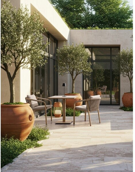 Tavolino da giardino in acciaio 73x73 cm Kalimera – Bizzotto
