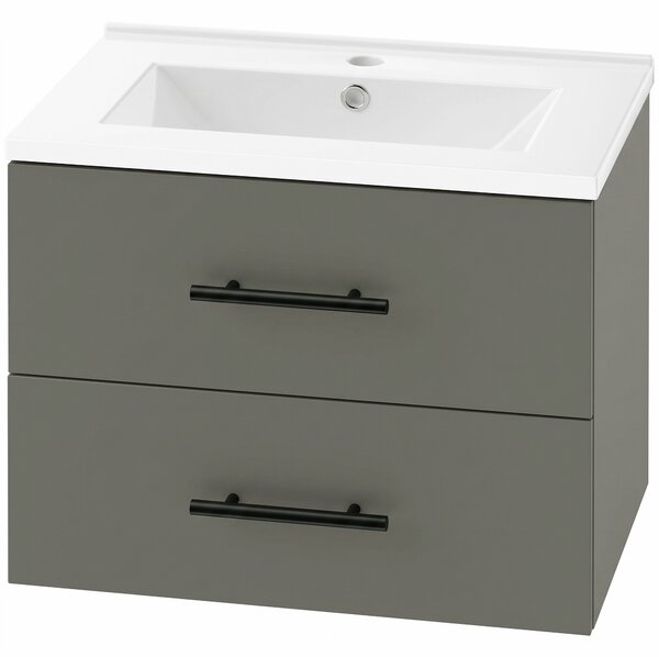 HOMCOM Mobile Sottolavabo Bagno con Lavabo Ceramica 2 Cassetti 61x40x48cm Verde | Aosom Italy
