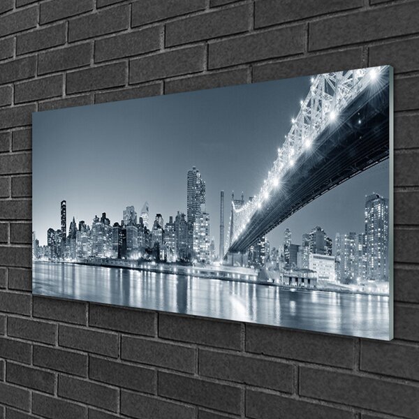 Quadro su vetro Architettura del ponte della città 100x50 cm 2 appendini
