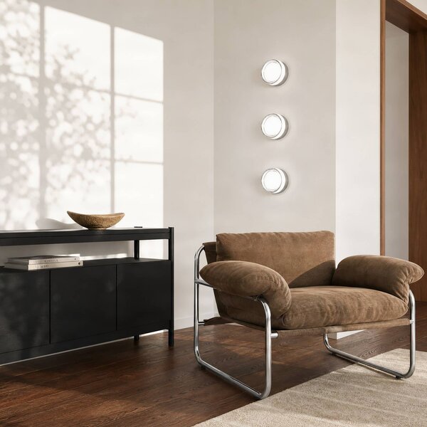 Applique da parete Somber Lucande, Alluminio / Grigio / Zincato, Corridoio, Vetro, Moderno, Applique