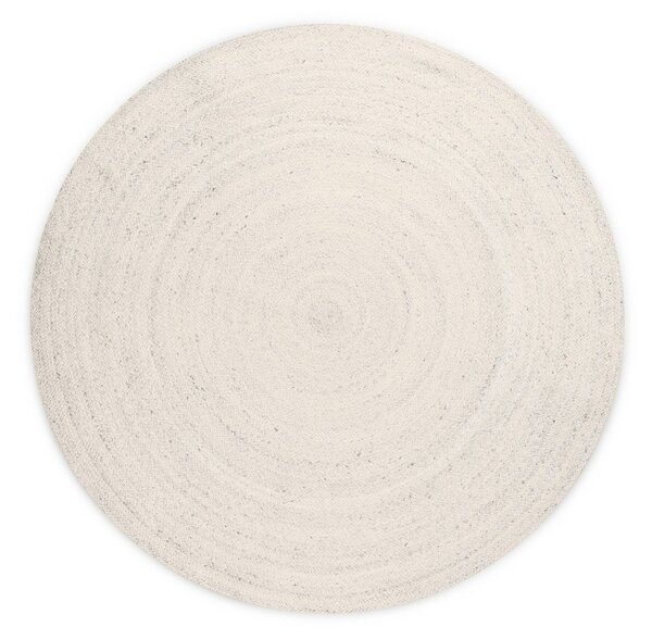 Tappeto rotondo color crema in iuta reversibile/tessuto a mano ø 100 cm Braided – Hanse Home