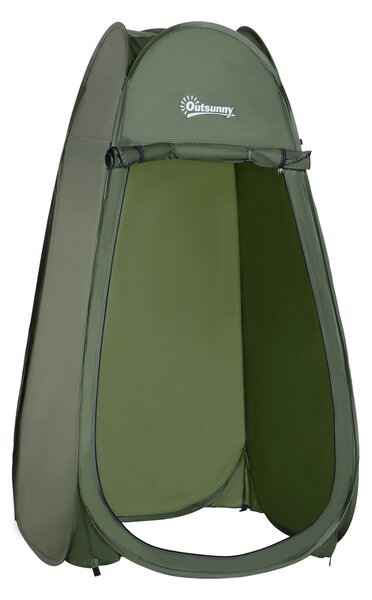 Outsunny Tenda da Doccia Pop Up Impermeabile in Poliestere e Plastica, 100x100x185 cm, Verde Militare