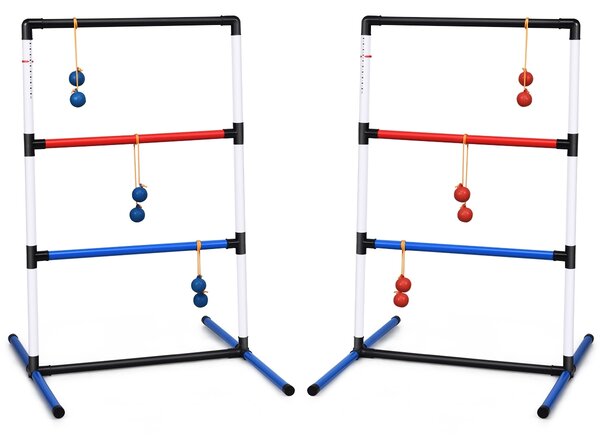 Costway Gioco lancio su scala con 6 palline PE e segnapunti incorporato per interno ed esterno, Gioco per giardino e spiaggia