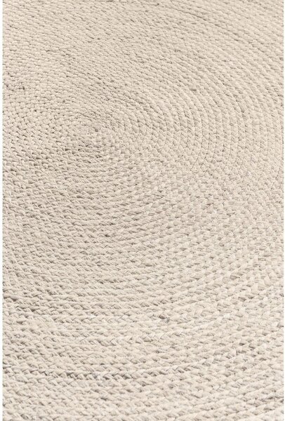 Tappeto rotondo color crema in iuta reversibile/tessuto a mano ø 100 cm Braided – Hanse Home
