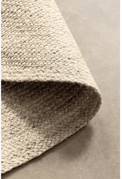 Tappeto rotondo color crema in iuta reversibile/tessuto a mano ø 100 cm Braided – Hanse Home