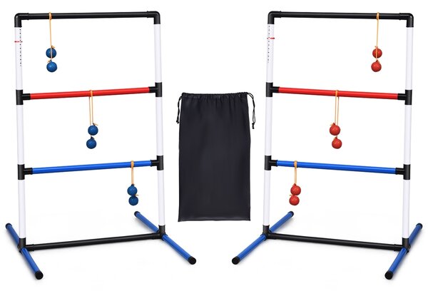 Costway Gioco lancio su scala con 6 palline PE e segnapunti incorporato per interno ed esterno, Gioco per giardino e spiaggia